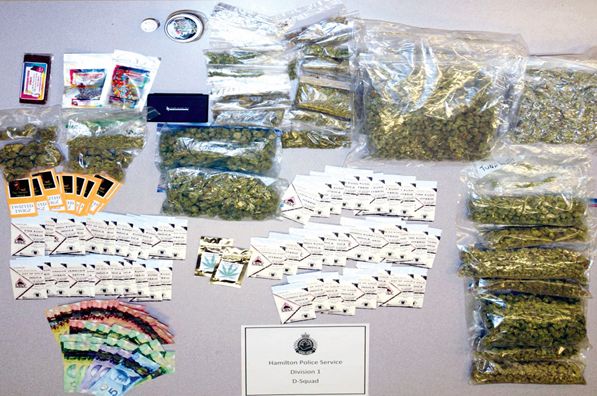 Police say they found 2.4 kilos of marijuana during a traffic stop on Wentworth Street North near Burton Street.