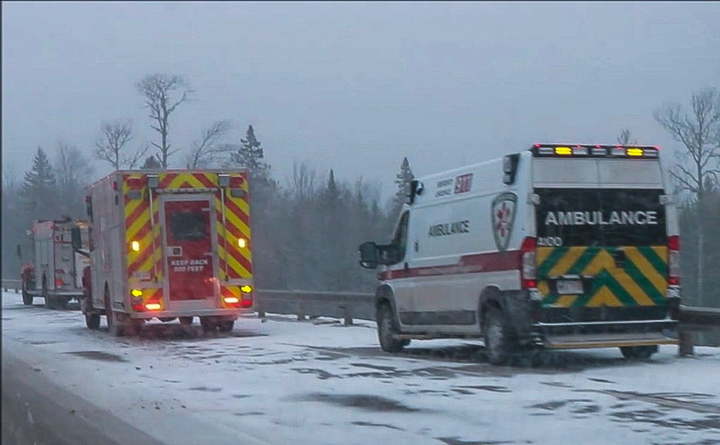 Emergency services are on scene at a single vehicle collision on Highway 2 near Salisbury, N.B. 