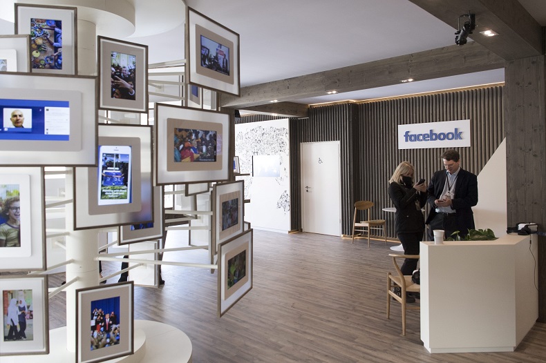 The facebook “chalet” on the sideline of the World Economic Forum in Davos, Switzerland, in January 2017.