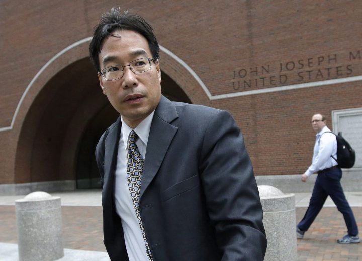In this Sept. 19, 2017 file photo, Glenn Chin leaves federal court after attending the first day of his trial in Boston. 