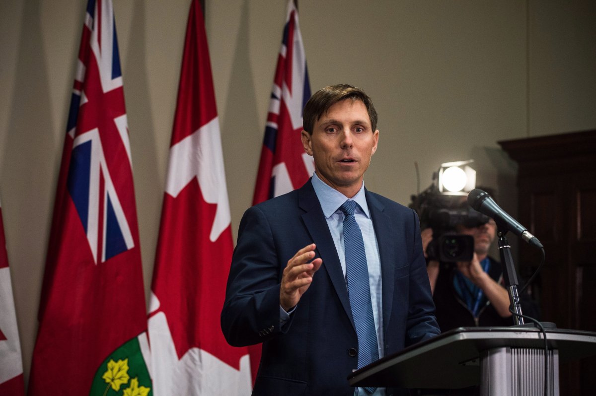 Former Ontario Progressive Conservative leader Patrick Brown speaks at a press conference at Queen's Park in Toronto on Wednesday, Jan. 24, 2018.