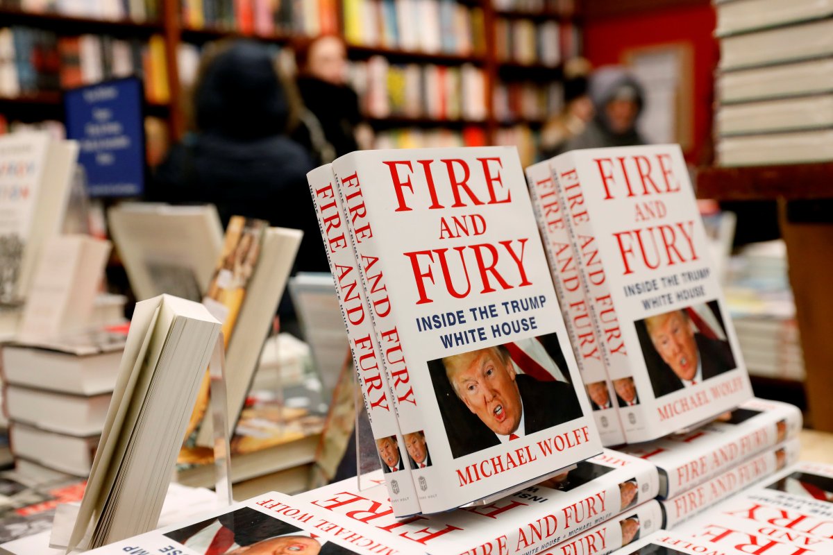 Copies of the book "Fire and Fury: Inside the Trump White House" by author Michael Wolff are seen at the Book Culture book store in New York, U.S. January 5, 2018. REUTERS/Shannon Stapleton NO RESALES. NO ARCHIVES.