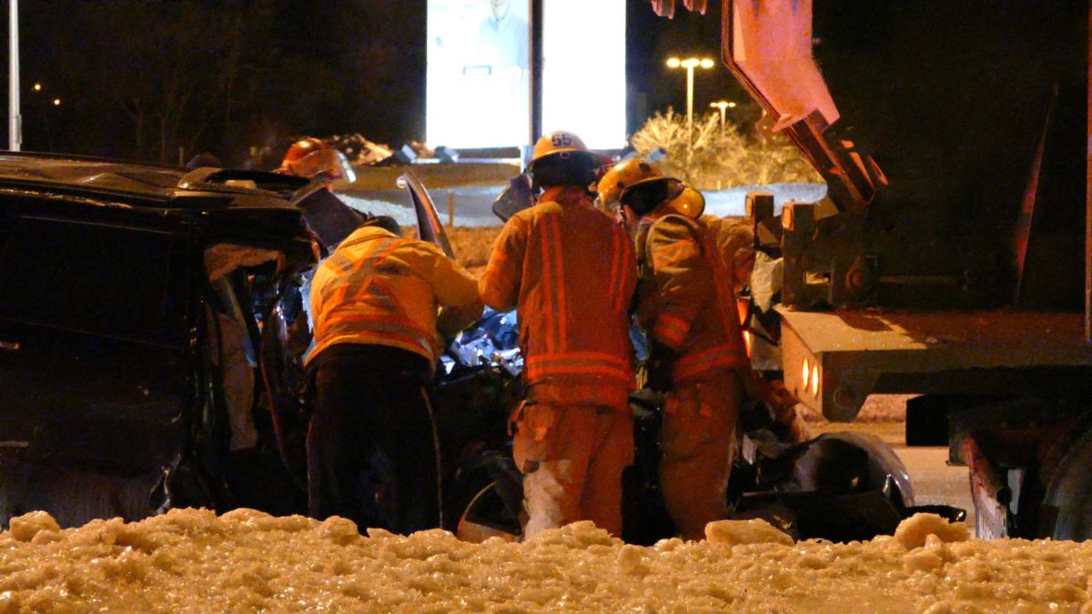 A 23-year-old driver crashed into a snow plow on Highway 40 in Kirkland, Friday, Jan. 26, 2018.