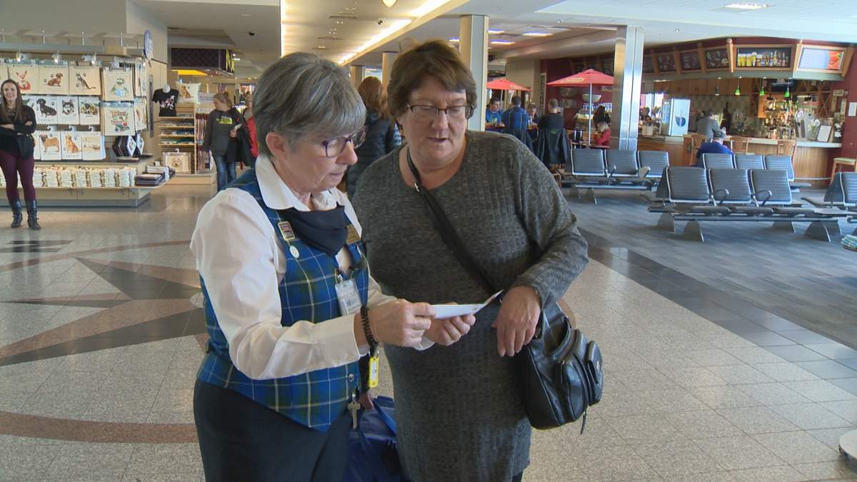 Ann Marie Woodrow has been volunteering at the Halifax Stanfield International Airport for almost 17 years.