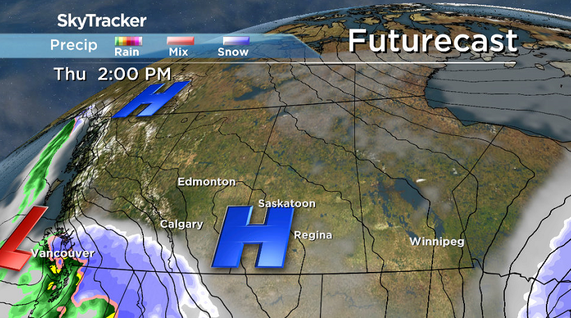 An arctic high pressure system will carve out skies and drop in frigid conditions on Thursday.