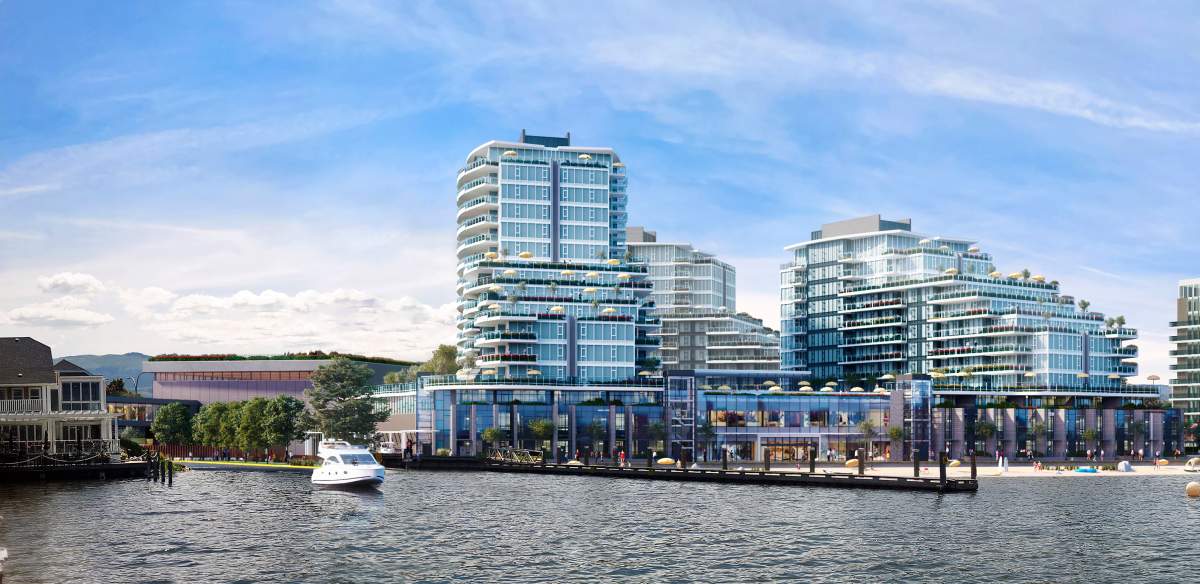 View of the proposed Aqua development from Okanagan Lake. 