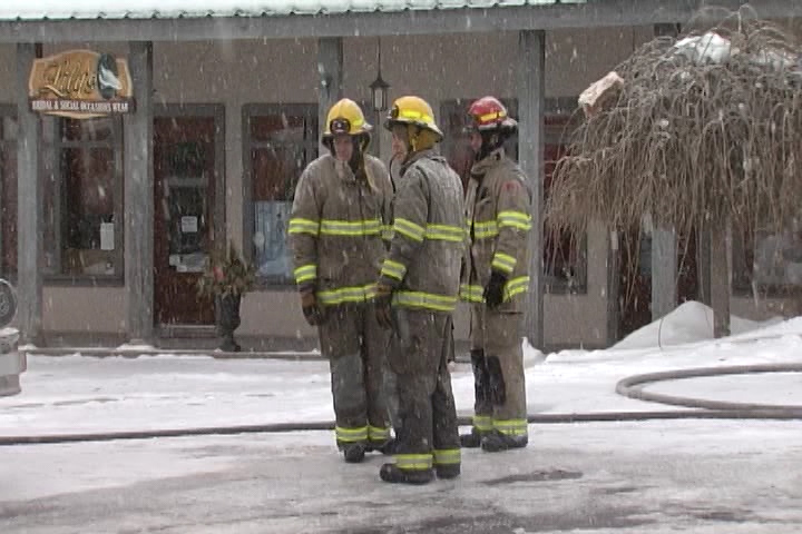 Scene from Jan. 2 fire at commercial plaza fire in Napanee.