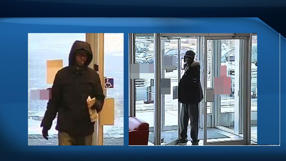 Calgary police are looking for a man who's wanted in connection with two bank robberies in Calgary on Oct. 26 and Nov. 17, 2017.