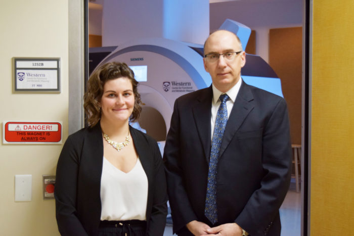 PhD candidate Amy Schranz and professor and scientist Robert Bartha, PhD.