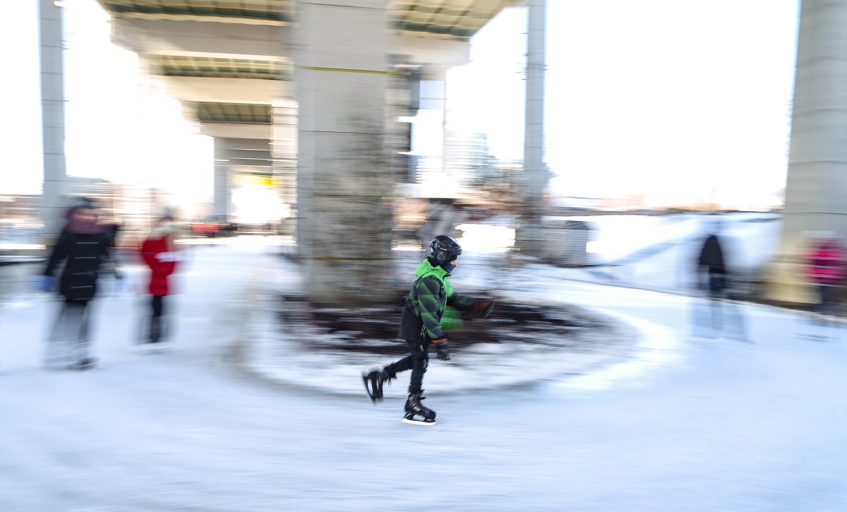 The Bentway Skating Trail opened Saturday in downtown Toronto.