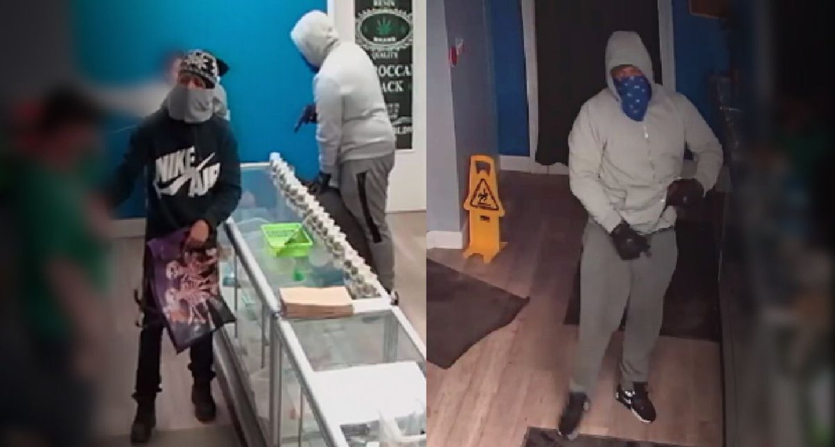 Hamilton police are looking for two suspects in connection to the robbery of The Blue Ox Dispensary.