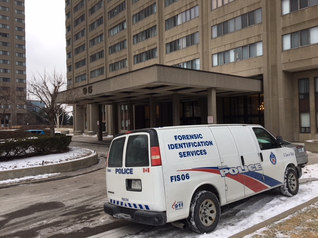 A Toronto police forensics vehicle was seen in front of Bruce McArthur’s Thorncliffe Park apartment Thursday afternoon.