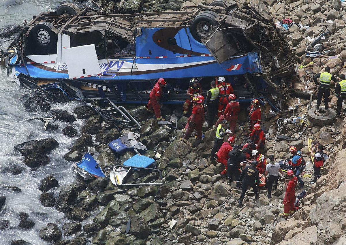 At least 48 killed after bus tumbles down cliff in Peru - image