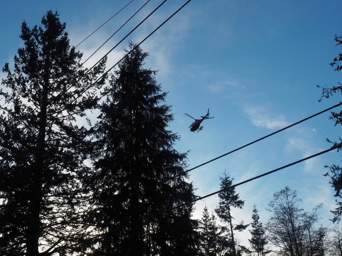 Campbell River Search and Rescue helicopter taking off.
Courtesy: Jasper Tabemer.