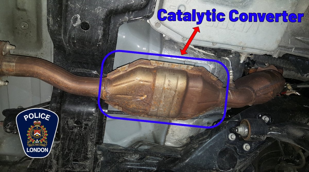 A photo provided by London Police after they've seen a spike in stolen catalytic converters. (Photo courtesy of London Police).