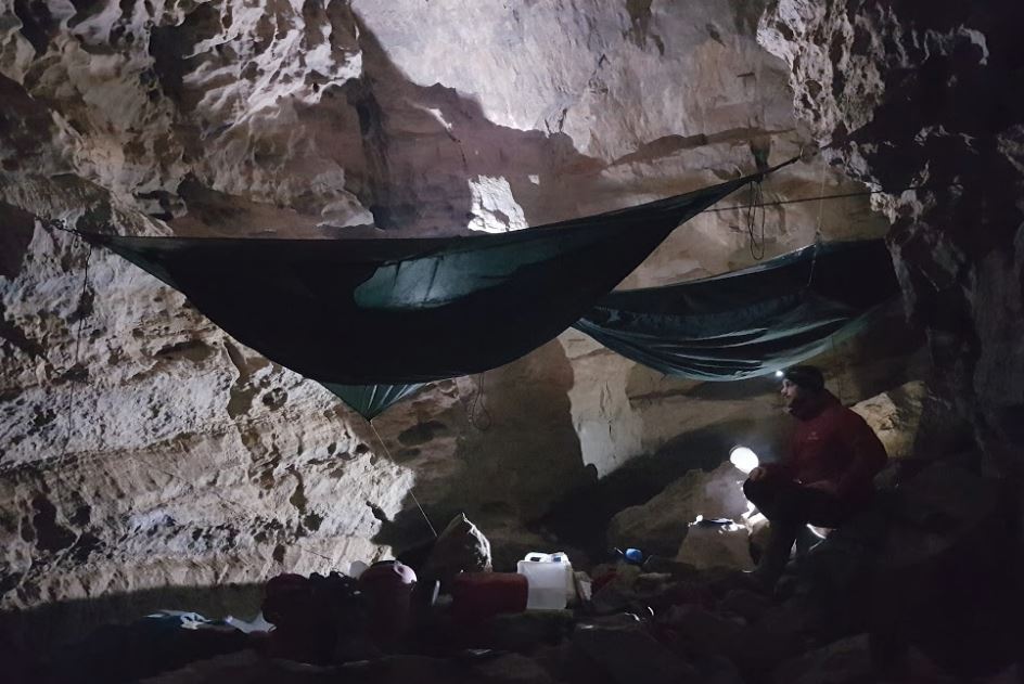 The underground camp inside the Bisaro Anima cave. (2018)