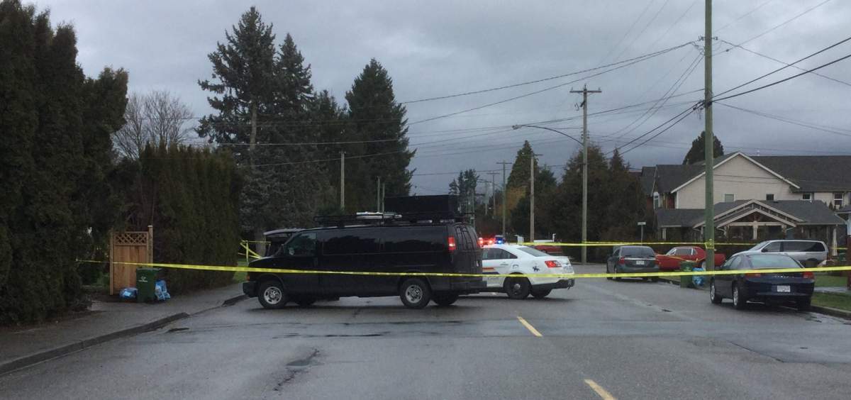 The Integrated Homicide Investigation Team on scene in Chilliwack Jan. 31, 2018.