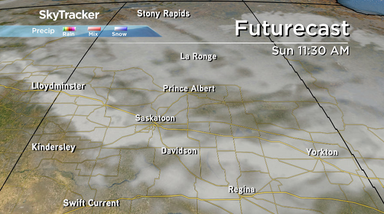 Cloud cover sticks around during the day on Sunday as cooler temperatures start to slide in.