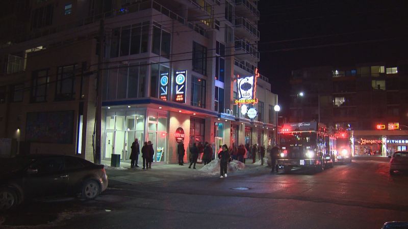 Calgary fire crews respond to reports of high CO levels at a building in the 1000 block of 2 Avenue N.W. on Wednesday, Jan. 17, 2018. 