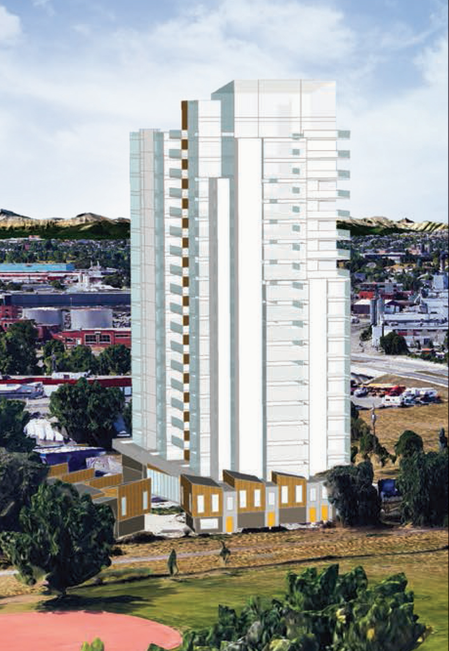 Conceptual rendering of proposed building.