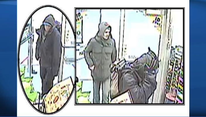 Police are asking for help in identifying these two suspects in the theft of a Crime Stoppers donation box. 