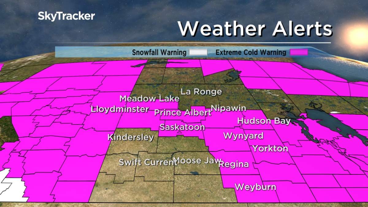 Environment Canada has issued an extreme cold warning for Saskatoon on Thursday, January 11, 2018.