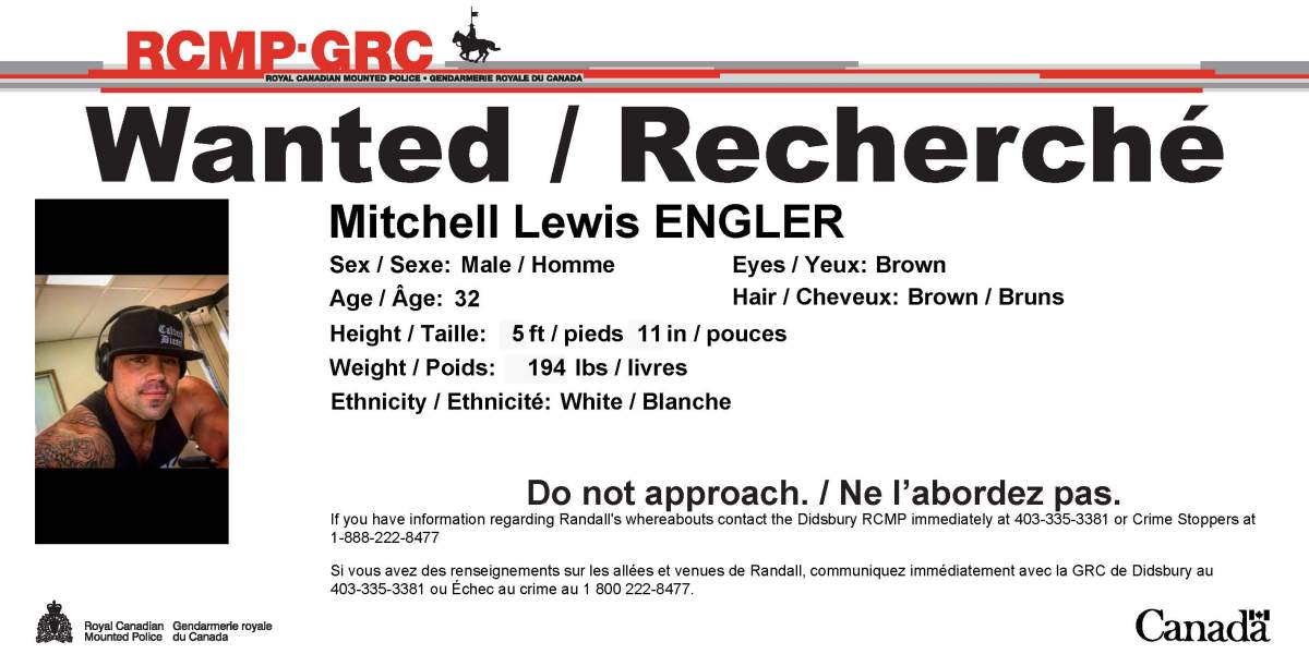 RCMP have issued a warrant for Mitchell Engler.
