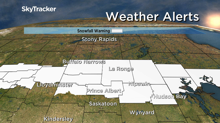 Environment Canada has issued a snowfall warning for parts of Saskatchewan on Monday, Jan. 8, 2018.