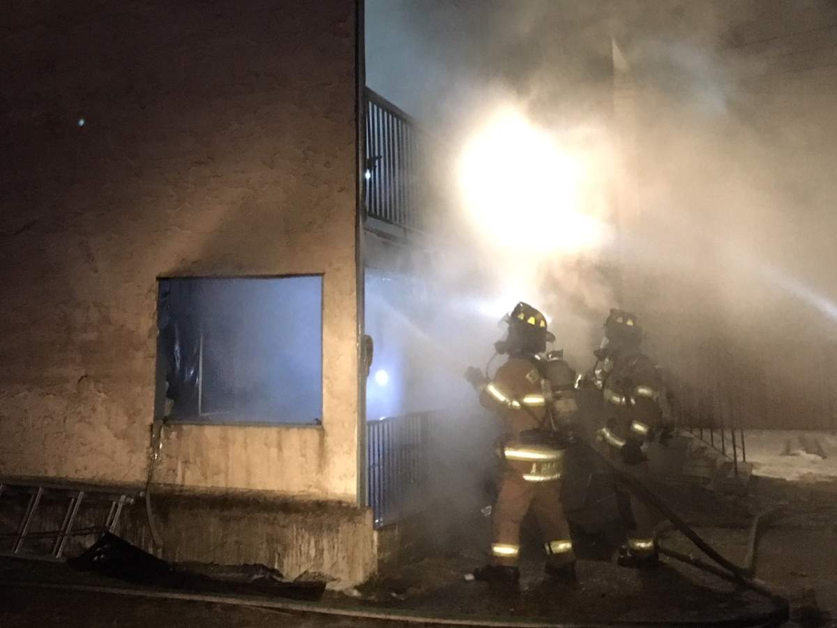 Edmonton Fire Rescue crews were called to an apartment fire at 11824 86 Street in the Eastwood neighbourhood Thursday morning. January 25, 2018.