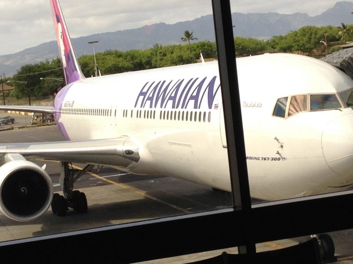A file photo of a Hawaiian Airlines plane at the Honolulu airport. 