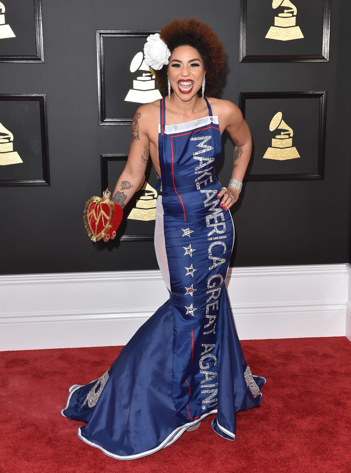 Joy Villa Grammy Awards dress: Singer sends anti-abortion message on red carpet - image