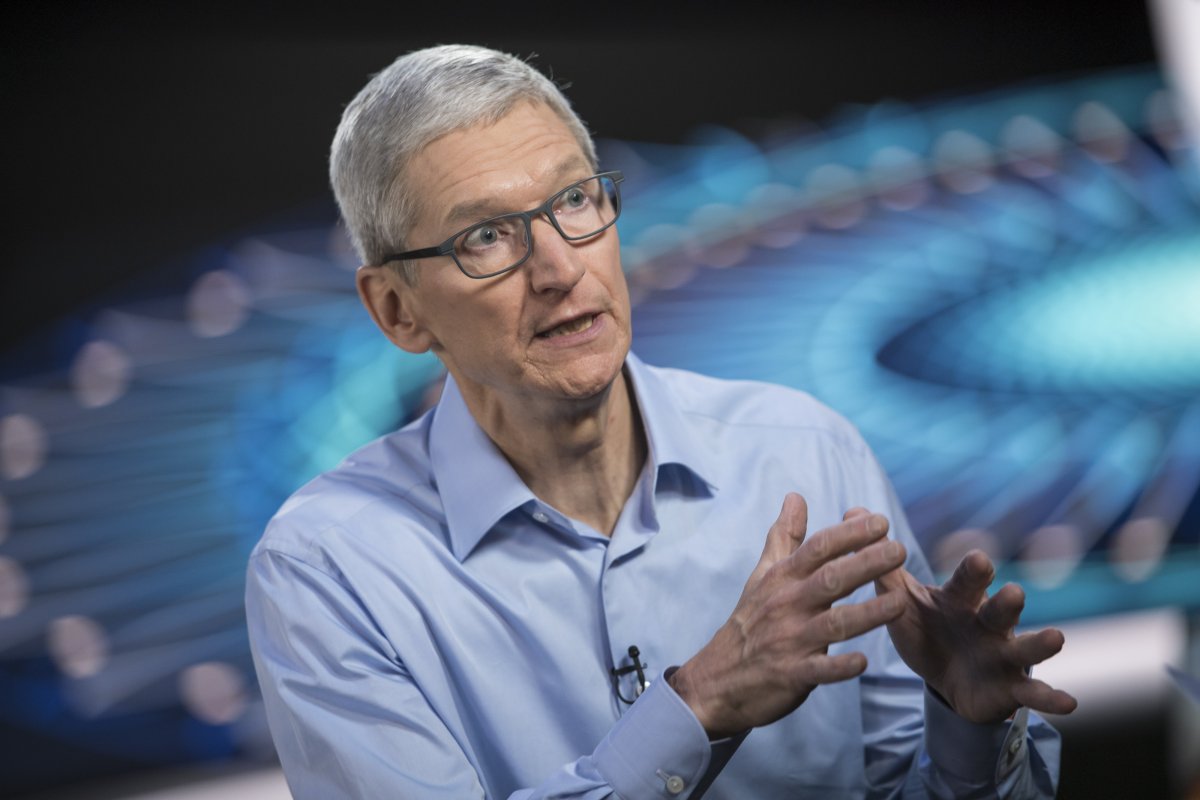 Tim Cook, chief executive officer of Apple Inc., speaks during a Bloomberg Technology television interview at the Apple Worldwide Developers Conference (WWDC) in San Jose, California, U.S., on Monday, June 5, 2017.