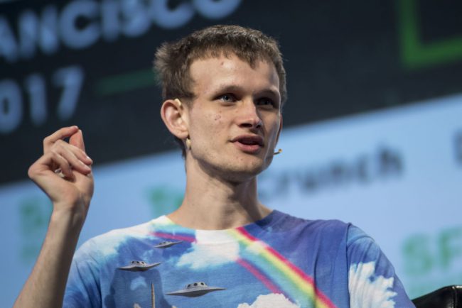 Ethereum’s inventor Vitalik Buterin speaks during the TechCrunch Disrupt 2017 event in San Francisco, California, U.S., Sept. 18, 2017.