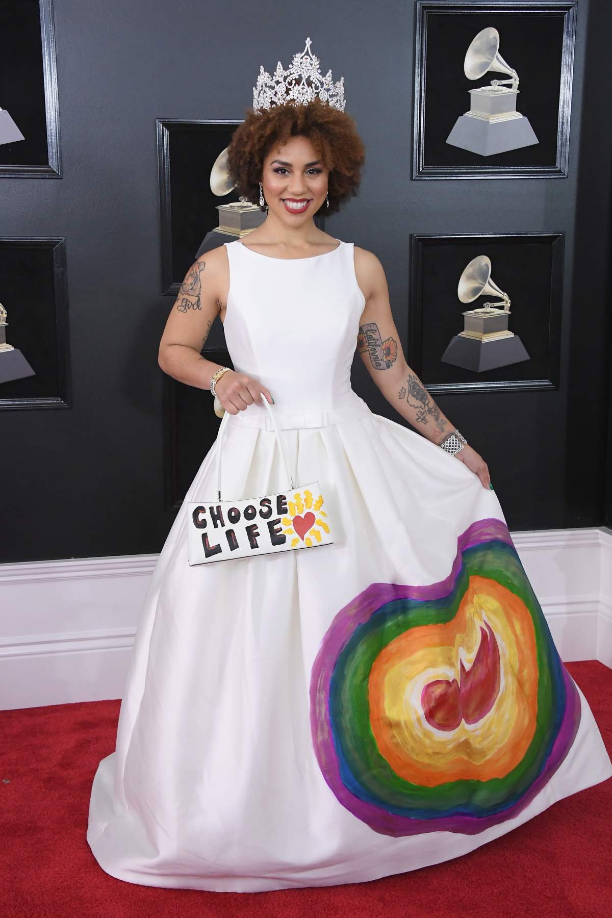 Joy Villa Grammy Awards dress: Singer sends anti-abortion message on red carpet - image