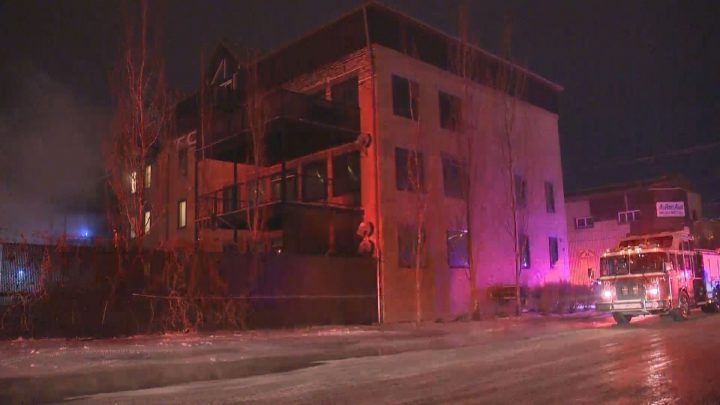 Regina fire crews responded to a fire at a building in the 1300 block of Halifax Street Thursday morning.
