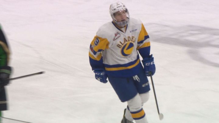 Hebig is having a career year in the WHL with 30 goals, 28 assists for 58 points in 48 games with the Blades. 