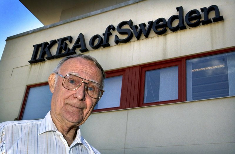 ×
None
FILE - In this Aug. 6, 2002 file photo, Ingvar Kamprad, founder of Swedish multinational furniture retailer IKEA, stands outside the company’s head office in Almhult, Sweden. IKEA confirmed Sunday Ingvar Kamprad, the IKEA founder who created a global furniture empire, has died at 91. ).