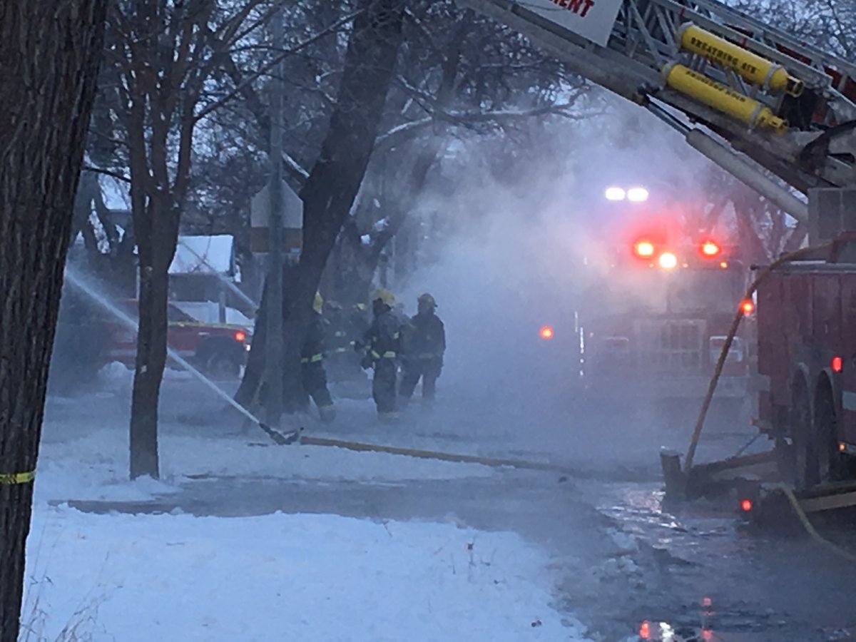 Winnipeg fire crews still have to fight fires in freezing conditions.
