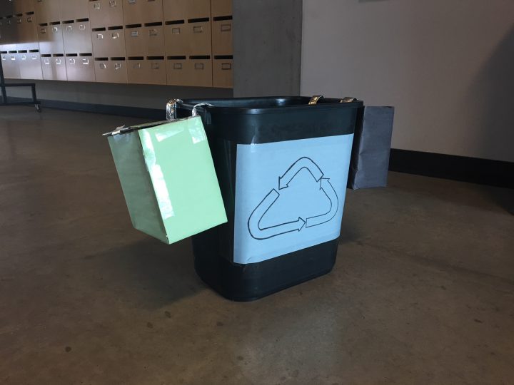 A group of Calgary engineering students recently won a pitch competition with this tiered waste basket. 