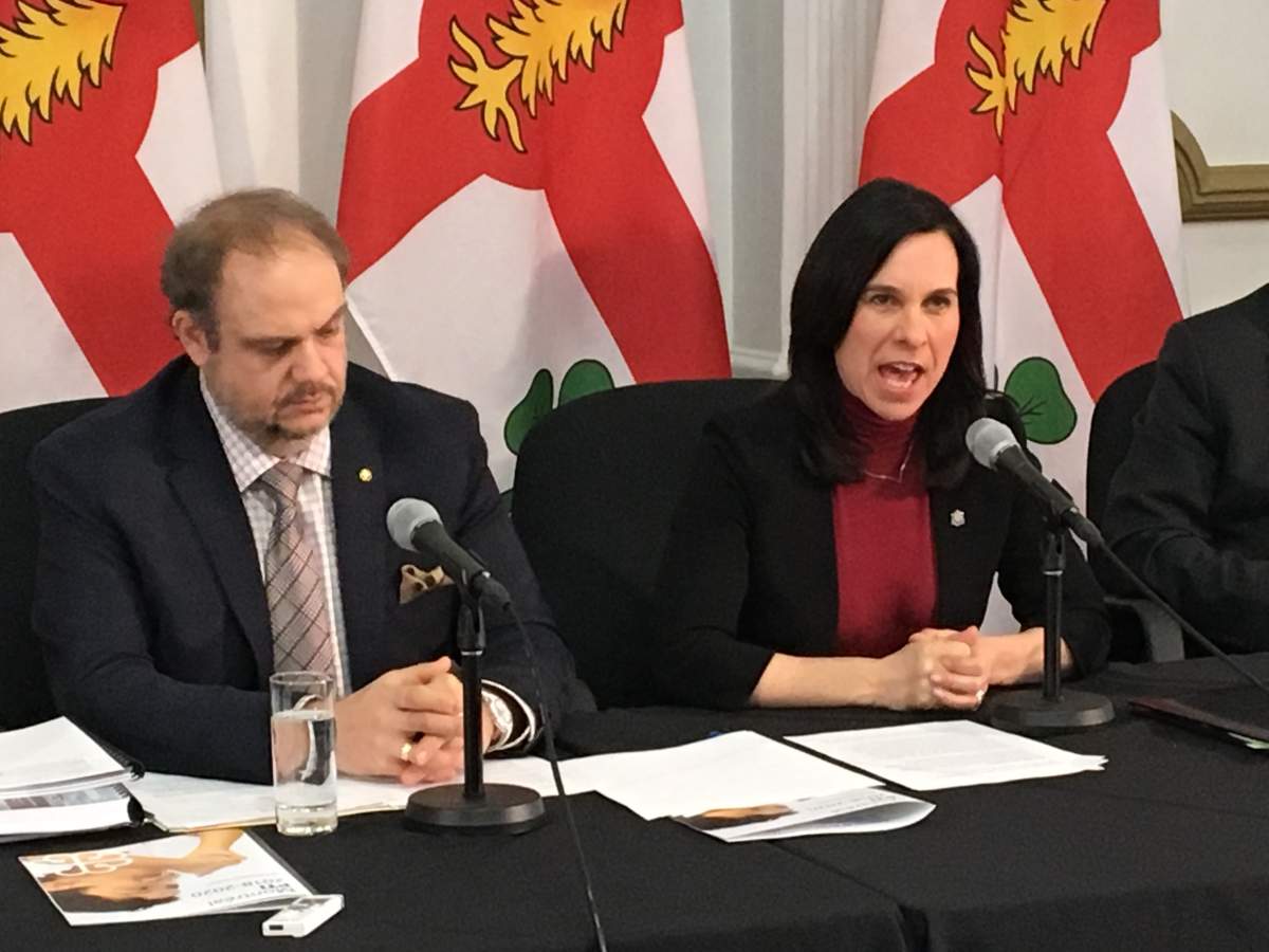 Montreal executive committee president Benoit Dorais and Mayor Valérie Plante releasing the capital works budget on Wednesday, Jan. 31, 2018.