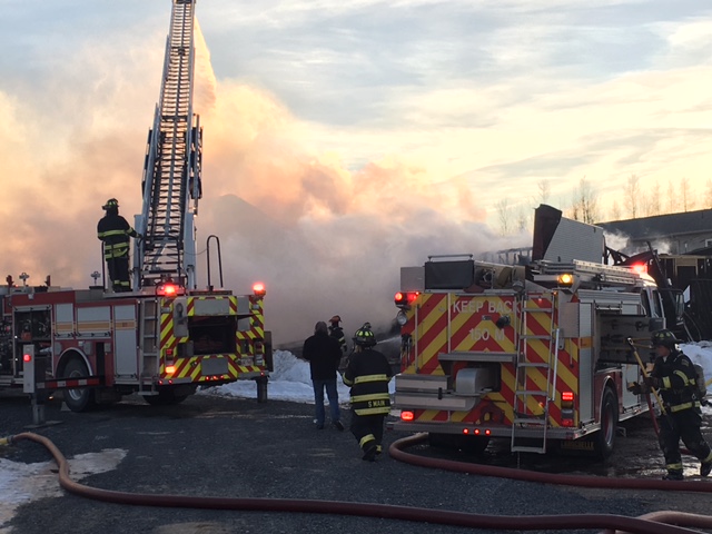 Fire broke out at an Ashley Crescent building Sunday afternoon in Fredericton.