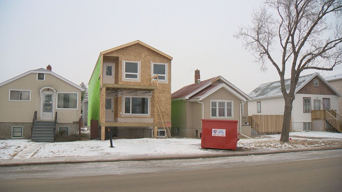 Infill housing under construction in Edmonton in 2018. The City is overhauling its zoning bylaw, making it much easier to add dense housing to all neighbourhoods across the city.