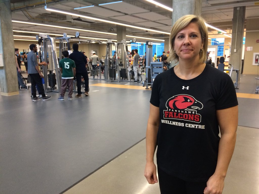 Fanshawe College’s fitness and wellness program director Jodi Anderson says the dress code is in place for hygienic reasons.