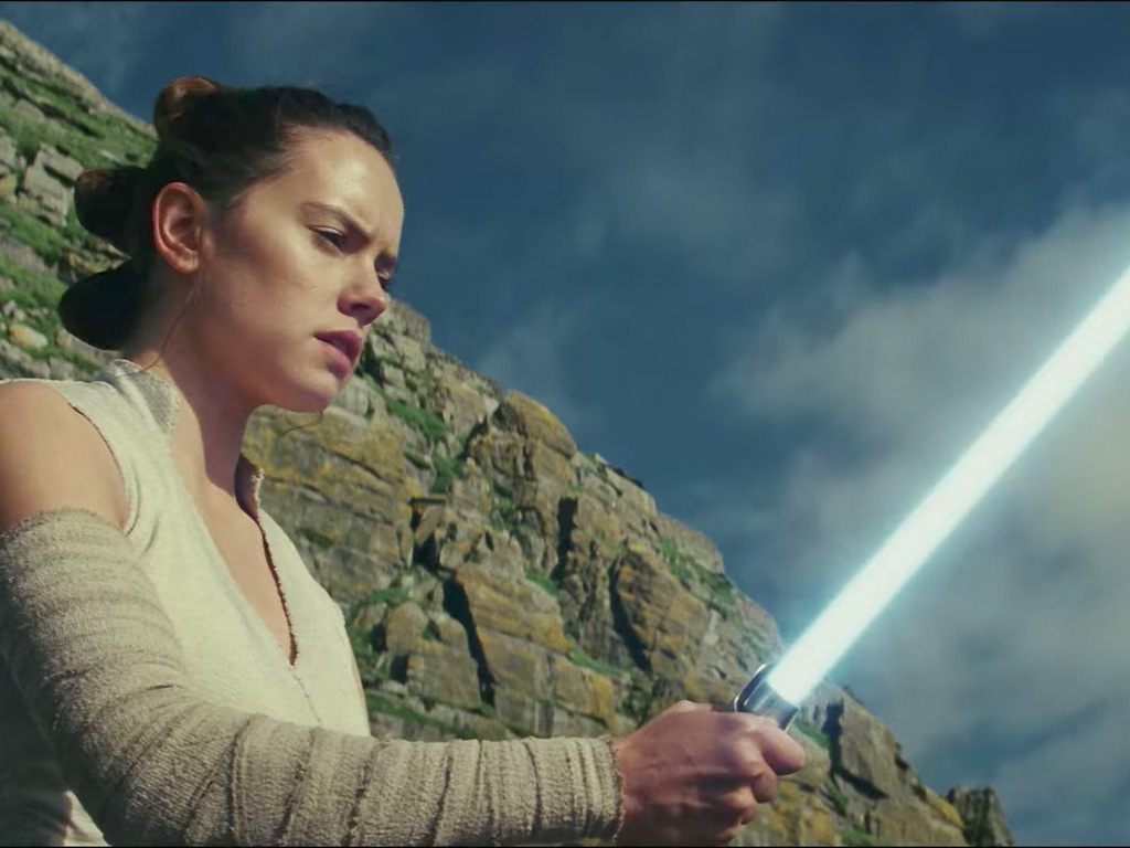 Daisy Ridley stars as Rey in 'Star Wars: The Last Jedi.'.