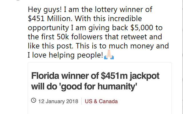 The offending tweet makes a seductive promise.