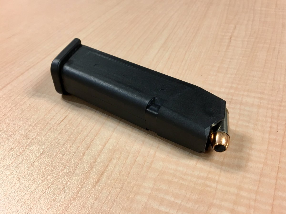 Winnipeg police are searching for a officer's pistol magazine and ammunition that was lost.