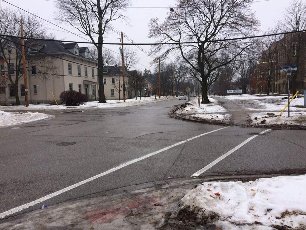 The "jog" on Maitland Street through Princess Avenue next to Lord Roberts French Immersion Public School. 