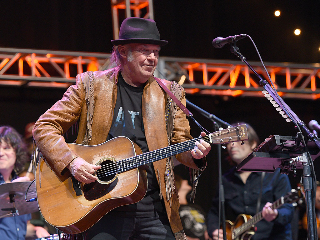 Neil Young performs during the 30th Anniversary Bridge School Benefit Concert at Shoreline Amphitheatre on Oct. 23, 2016 in Mountain View, Calif.