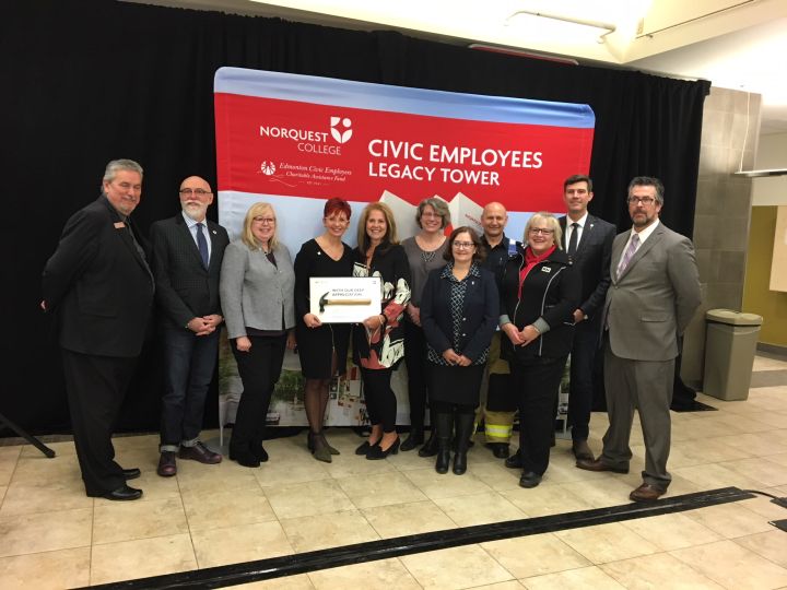 Members of city council were on hand as the Edmonton Civic Employees Charitable Assistance Fund donated $2 million to NorQuest College Tuesday, Jan. 16, 2017.