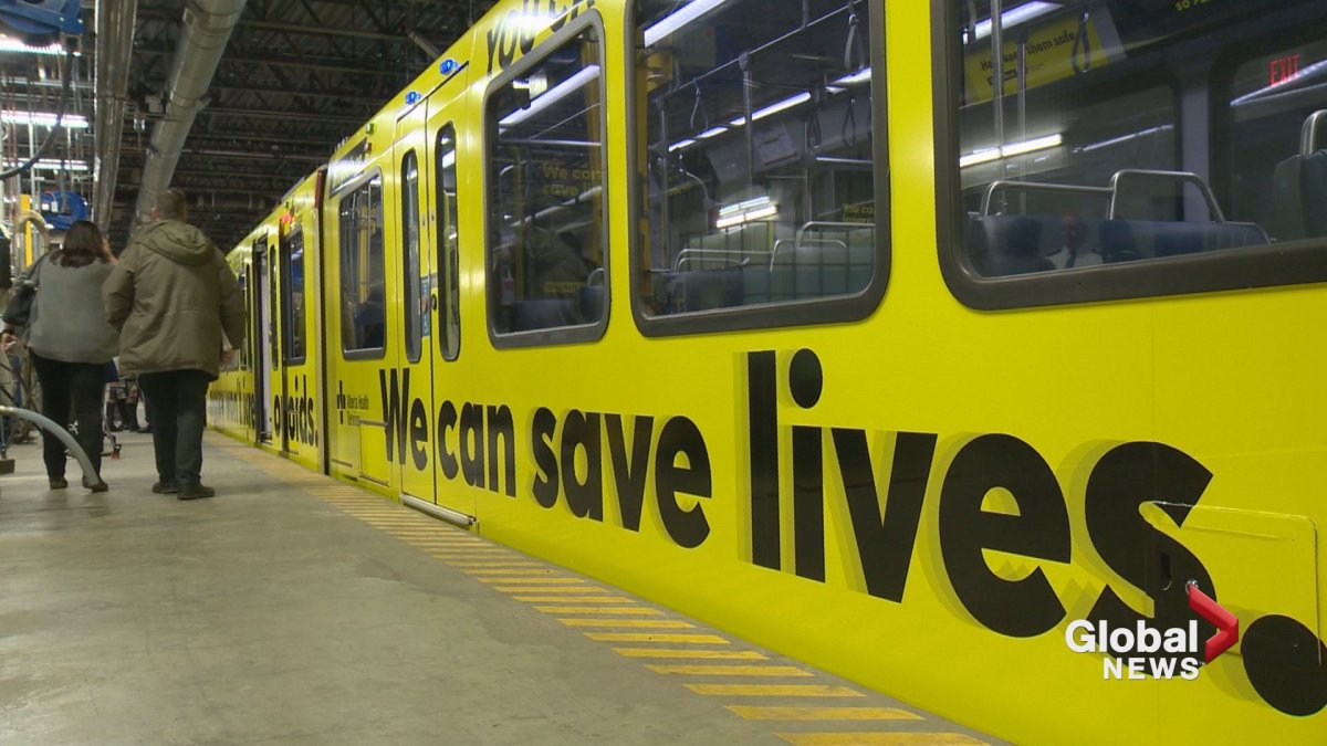 A new Alberta opioid awareness campaign will be featured on trains in Calgary and Edmonton, as well as other visible places across the province. 